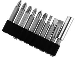 Zestaw końcówek wkrętakowych z uchwytem magnetycznym 50 mm, CrV, 10 szt. 