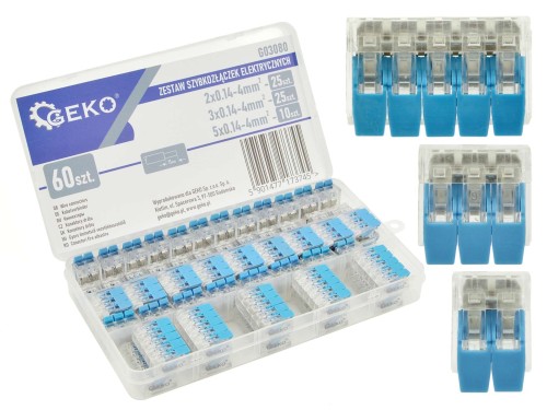 Zestaw szybkozłączek elektrycznych 60el. 0,2-4mm2
