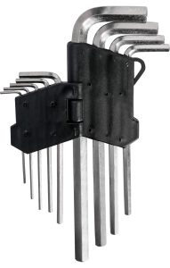 Zestaw kluczy sześciokątnych 1.5-10 mm, długie, 9 szt.
