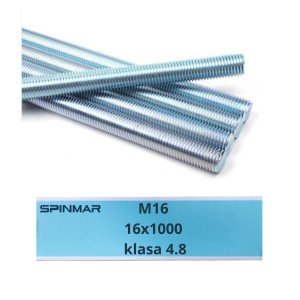 M16x1000 kl. 4.8 pręt gwintowany ocynk